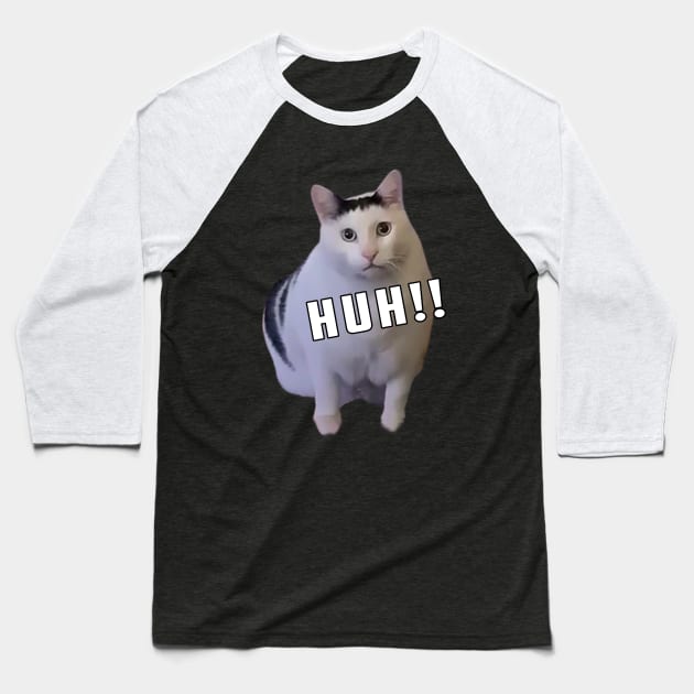 Huh Cat Meme: Funny newest sarcastic cat meme for cats lover Baseball T-Shirt by Ksarter